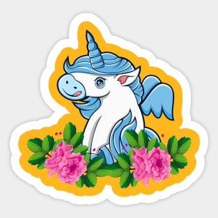 Cute Unicorn Flower Lover Sticker